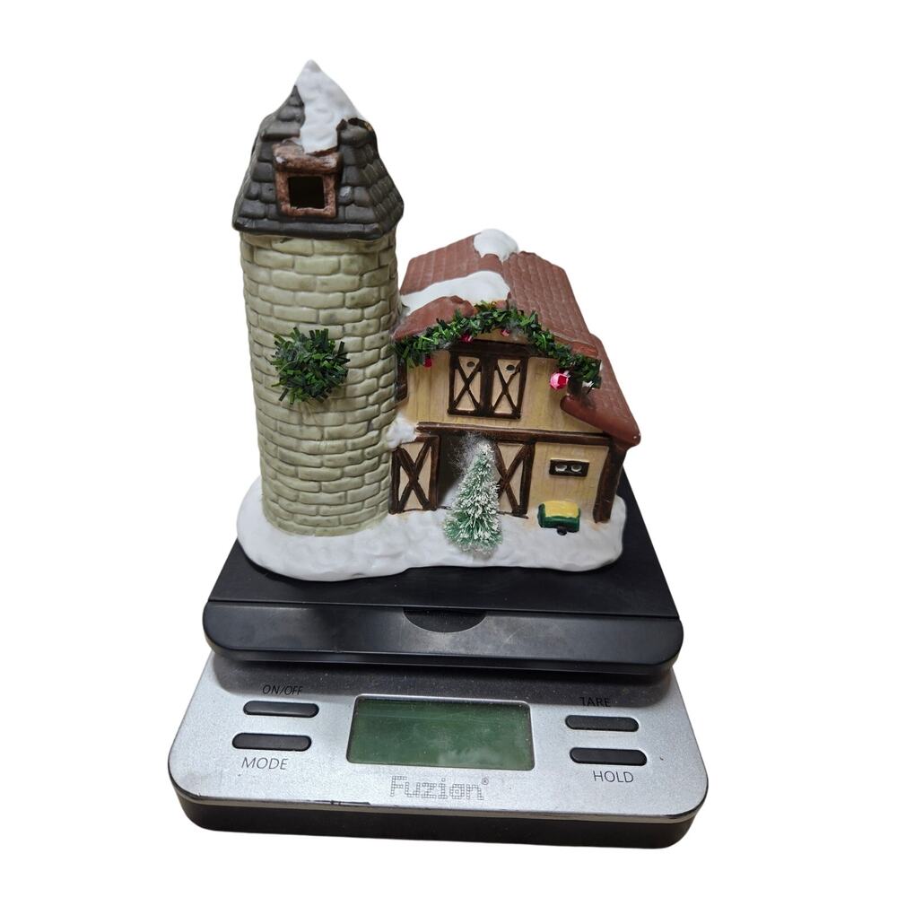 Christmas valley lighted winter barn